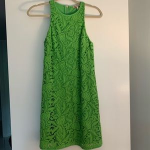 Juicy Couture Green Lace Overlay Dress 0